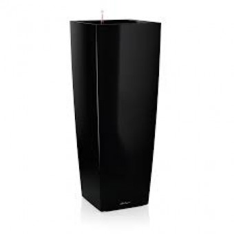 Ghiveci Lechuza cubico -ALTO 40x40x105 cm negru cu sistem udare